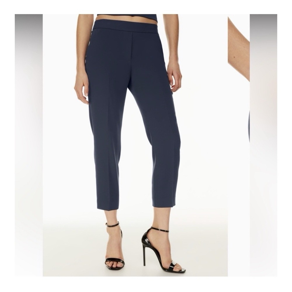 NWT Aritzia Babaton Conan Cropped Slim Leg Trousers Size 12 Elastic‎ Pockets New